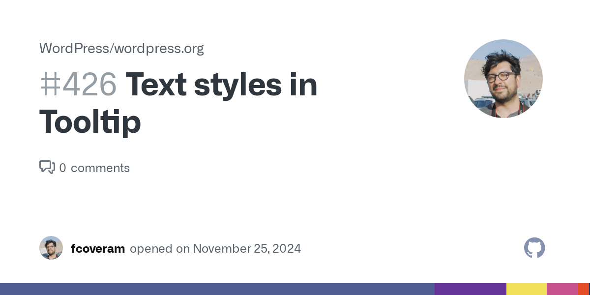 Text styles in Tooltip · Issue #426 · WordPress/wordpress.org – GitHub