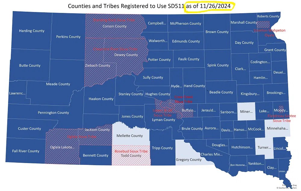 South Dakota counties and Tribes now able to upload local winter road condition updates into SD511